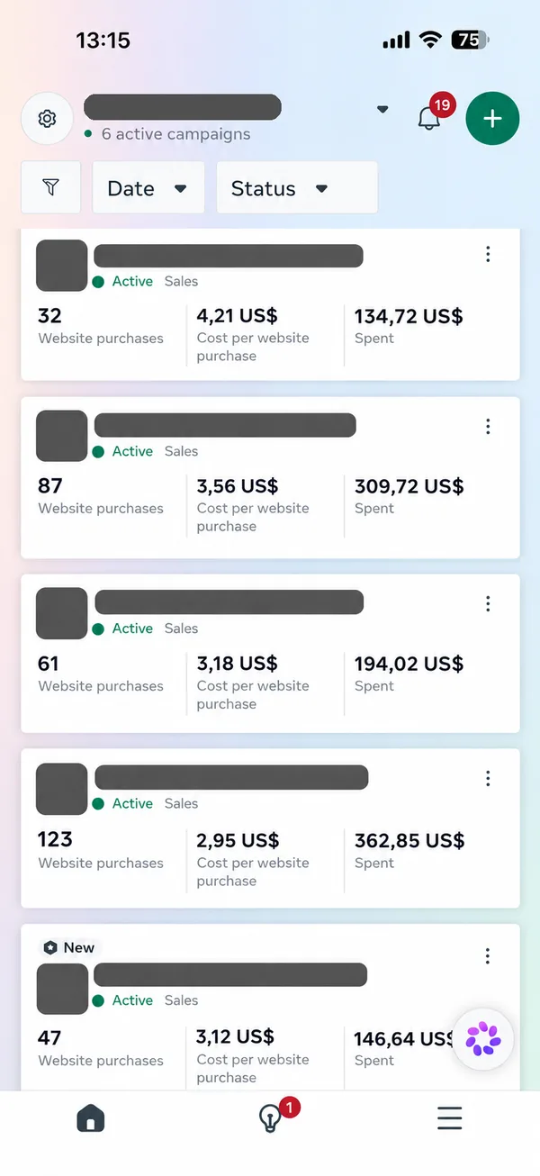 Meta Ads: 350 compras